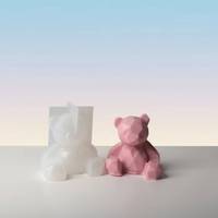 Moule en silicone 3D géométrique pour la décoration de gâteaux et la fabrication de savons, motifs animaux (ours, cerf et chat)