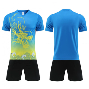 Maillot de football d'entraînement professionnel léger pour hommes, impression par transfert thermique, 100% polyester, respirant, séchage rapide, ensemble de football court - Product Image 2