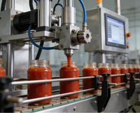 Machine de remplissage automatique de liquides industrielle de haute précision pour le miel, le shampoing, l'huile, les contenants en verre, système de pesage rotatif pour mise en conserve