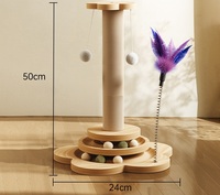Arbre à chat en bois de style moderne, griffoir en sisal, jouets pour chat, vertical, résistant à l'usure, panneau de densité anti-déchirure pour griffes de chat