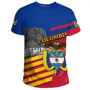 Meest Populaire Custom T-Shirt Drop Shipping Colombia Beroemde Plaatsen Full Print Shirts Voor Mannen Dragen Kleding Polyester Heren T-Shirts