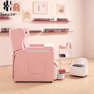 Fauteuil de pédicure rose moderne pour salon de manucure, fauteuil de pédicure spa, fauteuil de pédicure avec massage et haut-parleur Bluetooth - Product Image 5