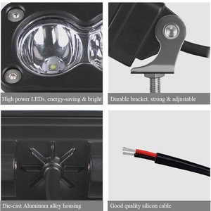 Auto Spotlight <span class=keywords><strong>3</strong></span> Inch Wit Amber Led Pod Rijden Werklamp Voor Motorfiets Pick-Up Truck Suv 4X4 Dak Bagagerek Lamp - Product Image 6
