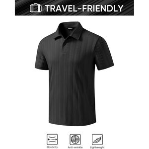 Foxa เสื้อโปโลถักแขนสั้นผู้ชาย, เสื้อกอล์ฟแขนสั้นระบายอากาศ - Product Image 4
