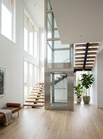 Ascenseur panoramique moderne en verre pour maison, 4 étages, ascenseur hydraulique extérieur pour villa de luxe