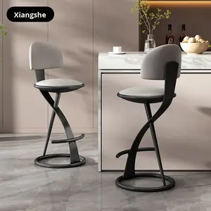 Chaise de Bar Îlot Luxueuse et Moderne Haut de Gamme, Tabouret Haut Designer Simple pour Maison, Dossier en Métal Acier, pour Utilisation en Extérieur, Hôtel ou Cuisine - Product Image 2