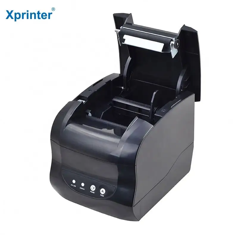 Xprinter Xp-365b Usb Colokan EU Printer Label Kode Batang dan Penerimaan Termal 3 Inci untuk Supermarket