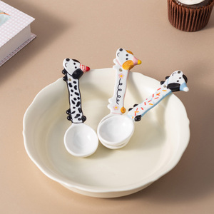 Ensemble de cuillères en céramique à motifs de dessins animés, petites cuillères à dessert, cuillères à café, cuillères à mélanger réutilisables, vaisselle - Product Image 2