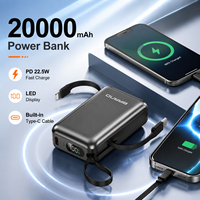 Batterie externe haute capacité 20000 mAh avec affichage LED et charge USB Type-C, PD22.5W, pour téléphone, directement de l'usine