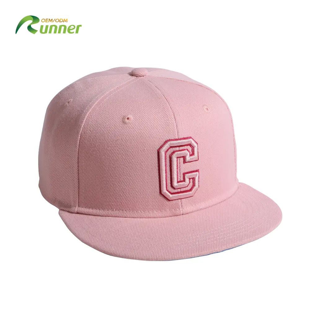 Runner New Design Relaxed Pink Sport Snapback/Snap Back Caps Benutzer definierte OEM BSCI Stickerei Logo Adult Caps Gorra
