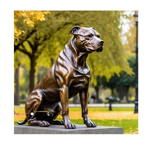 Estatua de Perro <span class=keywords><strong>Pitbull</strong></span> Sentado, de Bronce, Tamaño Real, Diseño Moderno, Escultura de Animal Fiel, <span class=keywords><strong>en</strong></span> <span class=keywords><strong>Venta</strong></span> - Product Image 1