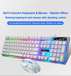 <span class=keywords><strong>Combo</strong></span> de teclado y ratón para juegos con retroiluminación LED RGB, cable USB, tamaño completo, en oferta. - Product Image 4