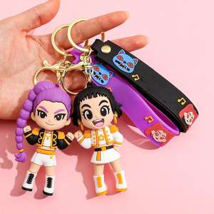 高品質漫画PVCキーホルダーアクセサリーアニメデモンハンターズ3Dラバーキーホルダー - Product Image 3