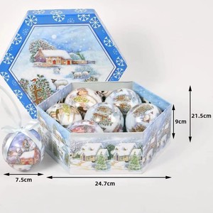 Southpeak High Quality Handmade Plastic Christmas Balls in Gift <b>Box</b> Set of 7 for Christmas Tree Home Holiday <b>Party</b> Decor - Product Image 1