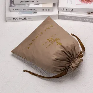 Sacchetto per la polvere sacchetto di velluto con cordone borse in feltro Logo personalizzato di lusso per borse da viaggio Shenzhen serigrafia gratis
