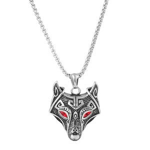 Yunnique – collier avec pendentif en forme de renard, en acier inoxydable, ton doré, yeux rouges, Style Punk, bijoux à la mode pour hommes, FY1201 - Product Image 5