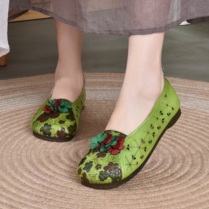 Zapatos de Mujer de Cuero Genuino Primavera-Verano 2025, Piel de Vacuno de Primera Capa, Tacón Bajo, Punta Abierta, Estilo Retro, Cómodos y Fáciles de Poner - Product Image 3