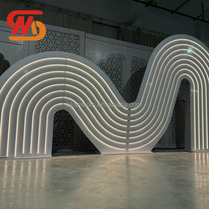 SMOOTH Factory Direct <b>Large</b> Acrylic White Arch 3d Wave Style Backdrop for Wedding - Product Image 4