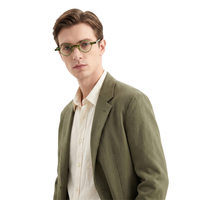 2025 tendencia estilo coreano acetato anteojos marco personalidad Internet celebridad gafas ópticas redondas para hombres mujeres