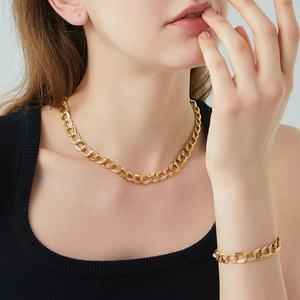 Parures de bijoux tendance en acier inoxydable hypoallergénique anti-ternissement plaqué or PVD 14k 18k pour femmes - Product Image 1