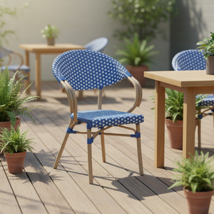 Chaises de bistrot parisien en rotin tressé à la main pour l'extérieur, style français, ensembles table et chaises de bistrot pour <span class=keywords><strong>restaurant</strong></span> et jardin, vente en gros - Product Image 2