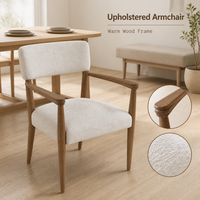 Fauteuil de salle à manger contemporain rembourré en bois avec dossier et design stable pour usage domestique et hôtelier, marque OEM/ODM