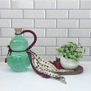 Bouteilles en verre en forme de gourde unique de 260ml/550ml/1200ml transparentes et écologiques avec liège pour jus de champagne boissons de spécialité froides - Product Image 3