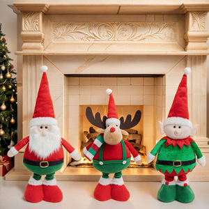 Muñecos de Peluche Telescópicos Navideños Festivos, Santa Claus, <span class=keywords><strong>Reno</strong></span> y Duende Retráctiles, Adornos Navideños para Fiestas en Casa - Product Image 6