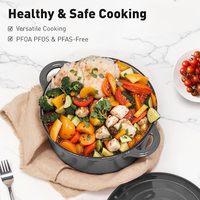 Batterie de cuisine Geling antiadhésive grise à induction, en fonte, 7 pièces, du fabricant chinois – Vente chaude