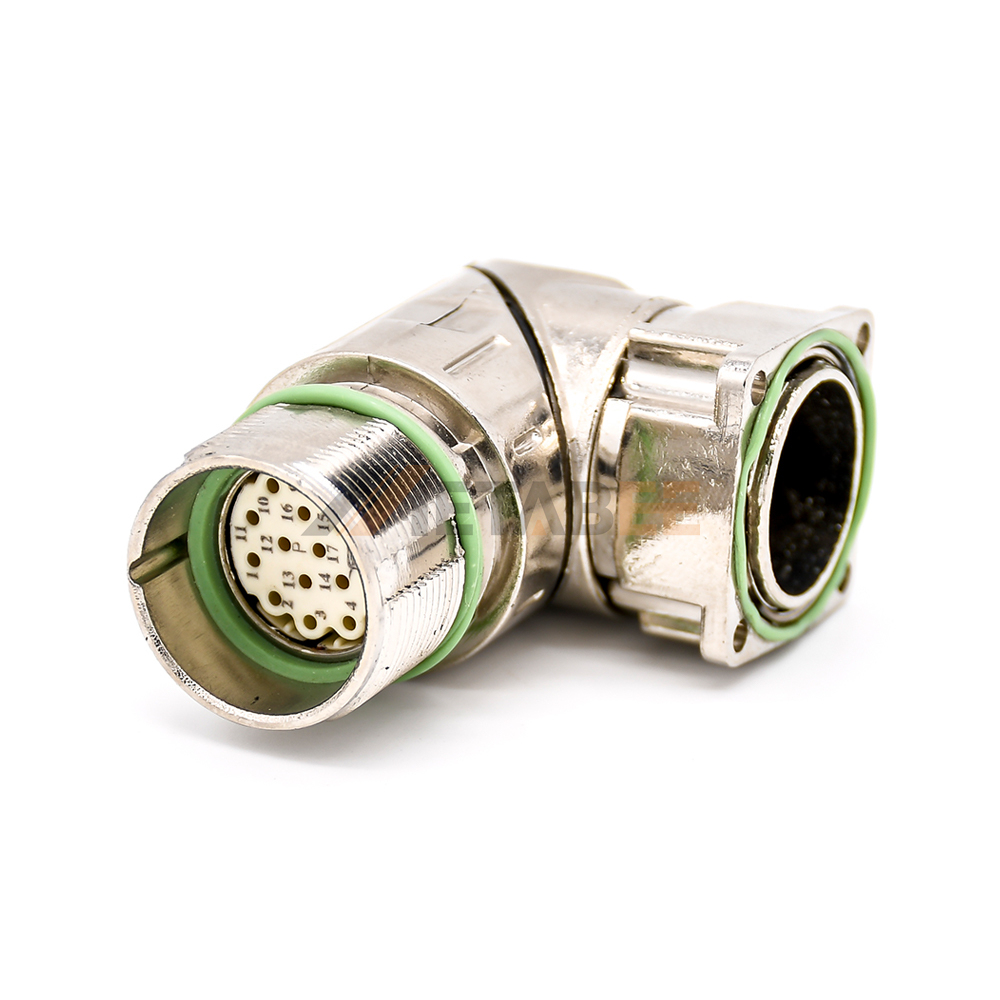 Female Right Angle Solder Cable Flange Mount