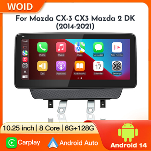 Radio para Auto con Android 14, Reproductor de Video, Navegación GPS, Multimedia, Carplay, Pantalla Estéreo AUTO para Mazda CX-3 CX3 Mazda 2 DK 2014-2021 - Product Image 2