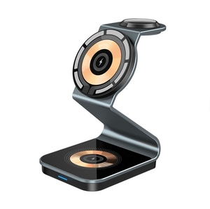 Venta al por mayor de fábrica de aleación de aluminio 3 en 1 soporte magnético para teléfono móvil cargador inalámbrico para <span class=keywords><strong>iPhone</strong></span> 17 16 auricular <span class=keywords><strong>reloj</strong></span> inteligente - Product Image 6