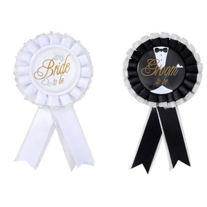 Negro Blanco Novia a ser Rosette <span class=keywords><strong>Boda</strong></span> nupcial novio insignia - Product Image 1
