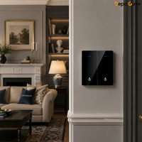 Prises murales industrielles UK 13A 230V AC avec panneau en verre trempé, interrupteur tactile et 4 prises UKCA pour l'électricité