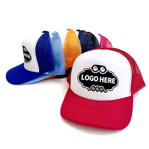Custom Logo Mesh Trucker Dad Hat 5 Panel Baseball Cap Quick Dry Short Brim Hat Breathable Running Sun Caps