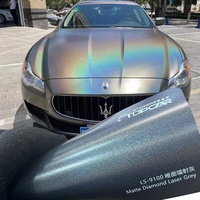 Film de protection de peinture TOPCAR Luxury Matte Diamond Laser Grey pour voiture, résistant aux rayures, protection UV, changement de couleur complet