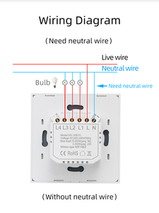 Interruptor de Pared Inteligente WiFi EWelink, Control Táctil por Voz, Funciona con Batería, Compatible con Google, Luz Inteligente para Hoteles, Garajes, Pantallas - Product Image 6