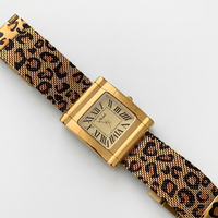 Montre de créateur à imprimé léopard doré, tendance audacieuse, élégante, quartz, style vintage, acrylique, résistante à l'eau 30M