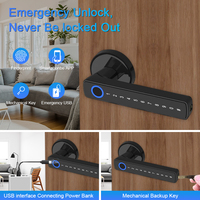 Cerradura Digital Inteligente Camakt 2026 para Puerta de Aluminio y Madera, con Huella Dactilar, Manija con Llave, Wi-Fi, Código en la Nube, App Tuya, Grado C