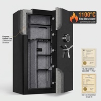JB Caja Fuerte Feuerfester Waffenschrank mit Massiver Stahltür Elektronisches Digitalschloss 2-Stunden Feuerwiderstand Diebstahlschutz