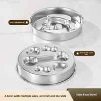 Gamelle Réversible 2-en-1 en Acier Inoxydable pour Chien, Bol Anti-Étouffement et Anti-Dérapant, Épais et Grande Capacité, Idéal pour les Voyages et les Petits Chiens