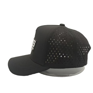 OEM <strong>Custom</strong> Logo Laser Cut Holes Performance 5 6 7 Panels Flat <strong>Bill</strong> Brim Hydro Nylon Rope Waterproof Snapback <strong>Baseball</strong> <strong>Cap</strong> Hat - Product Image 4