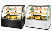 Vitrine réfrigérée commerciale à verre incurvé pour gâteaux, refroidissement par air, pour boulangerie, pâtisserie, café
