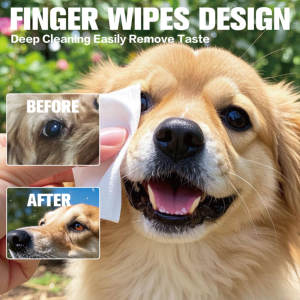 ผ้าเช็ดทำความสะอาดนิ้วสำหรับสัตว์เลี้ยงผ้าเช็ดทำความสะอาดตาแบบอ่อนโยนไม่ระคายเคือง50ชิ้นเหมาะสำหรับใช้ในบ้านหรือใช้ในการเดินทาง - Product Image 4