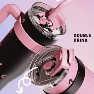 Gobelet isotherme en acier inoxydable 40 oz (1200 ml), sans BPA, à double paroi, avec double couvercle pour boissons. - Product Image 2