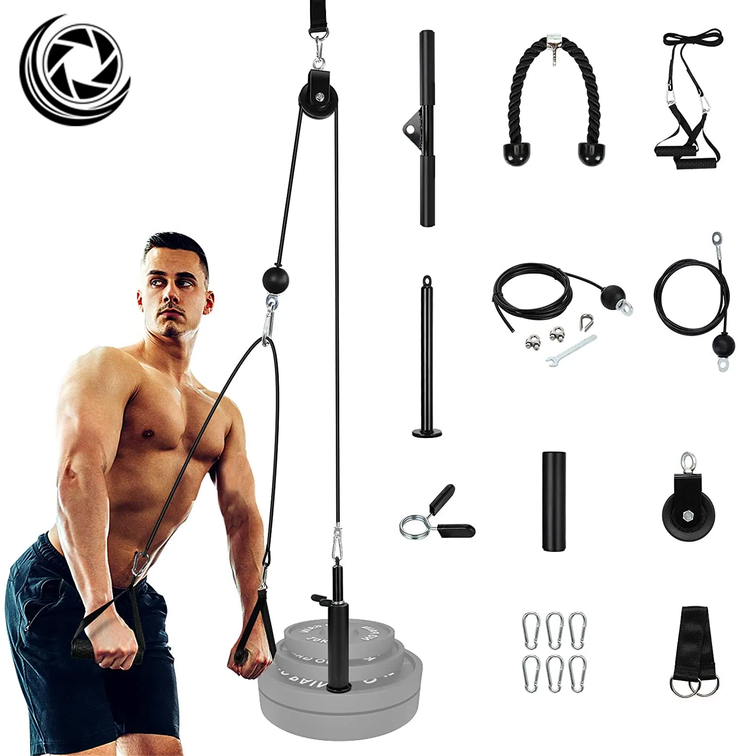 Factory Sales Adjustable Length DIY Fitness Lift Pulley Cable System For Home Gym Sport Training
