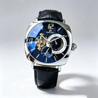 Montre mécanique homme haut de gamme, affichage phase de lune squelette, style affaires et décontracté, montre-bracelet homme, Reloj