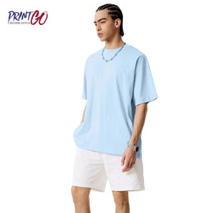 Camiseta de Verano para Hombre, Marca Summer300g, 100% Algodón, Estilo Holgado, Transpirable, Baja Contracción, Alta Calidad, Bordado Urbano - Product Image 3