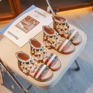 Zapatos versátiles de princesa para niñas en la colección de sandalias de verano - zapatos de suela blanda con volantes para niñas pequeñas - Product Image 4