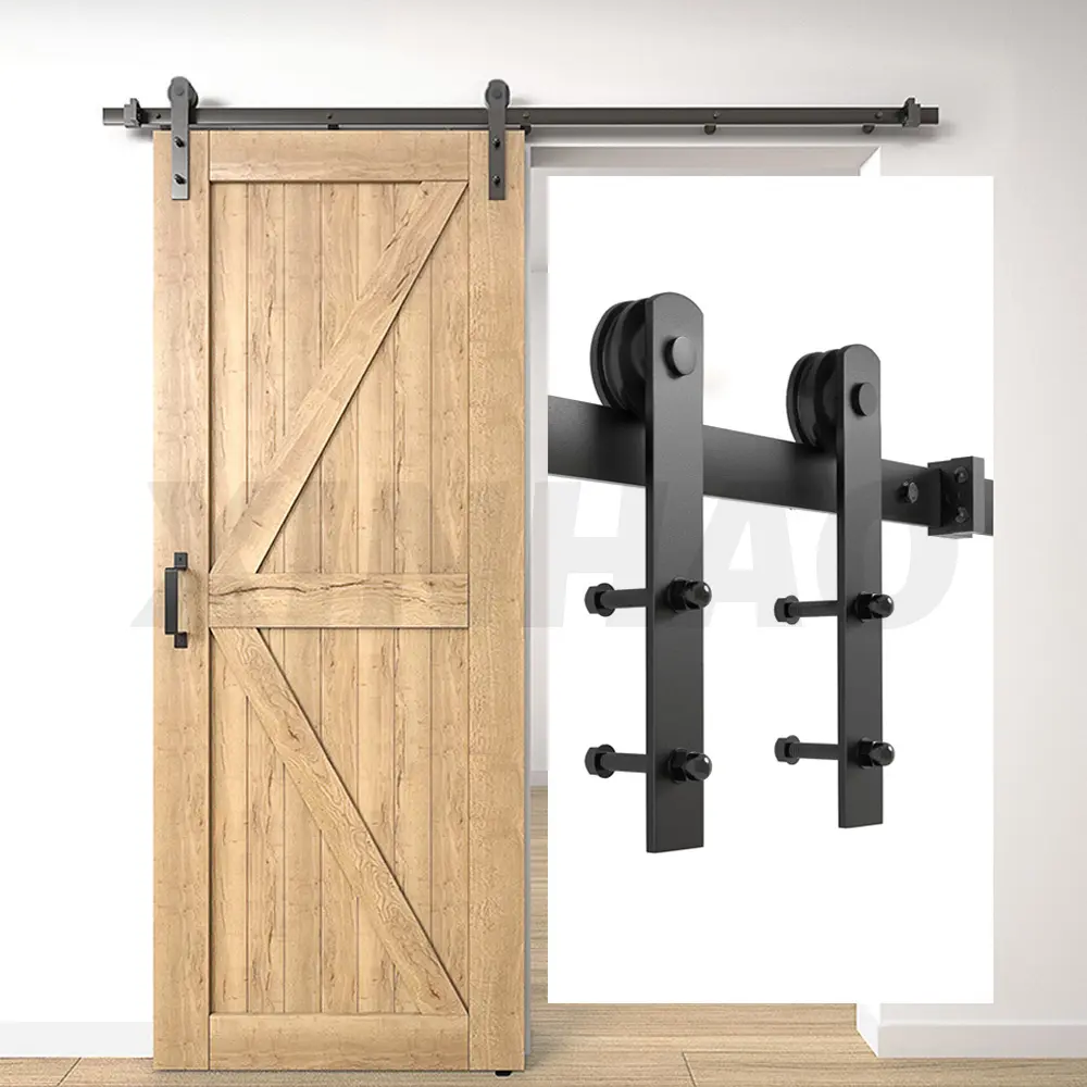 New Product Wholesale Furniture Sliding Wooden Door Track Hardware Kit For Barn Door